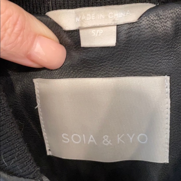Soia & Kyo black leather bomber jacket size Small - Picture 2 of 11